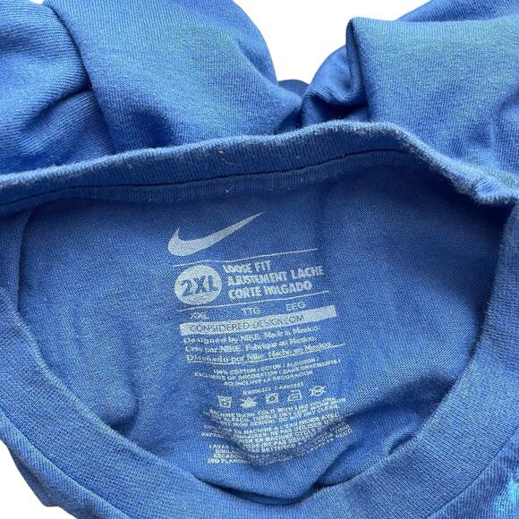 Nike Mens 2XL T-Shirt Dodgers Los Angeles Blue LA Short Sleeve Tee MLB Loose Fit - Picture 2 of 6